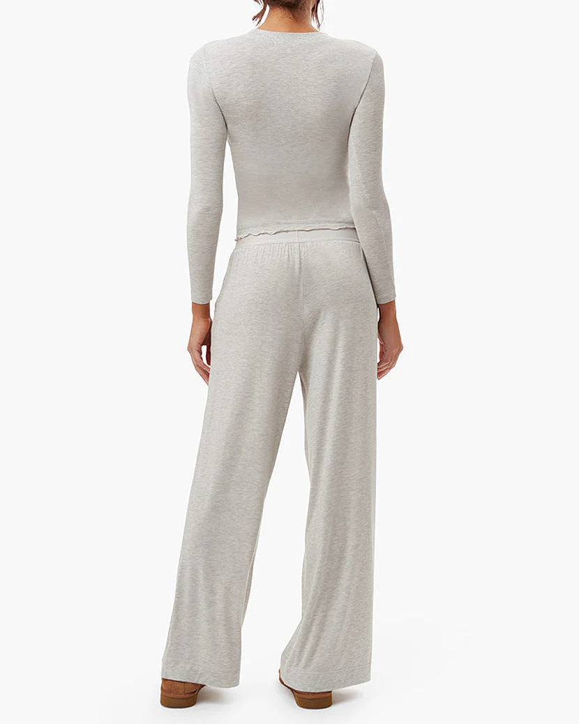 Wide Leg Jersey Pant | Heather Grey - Image 5