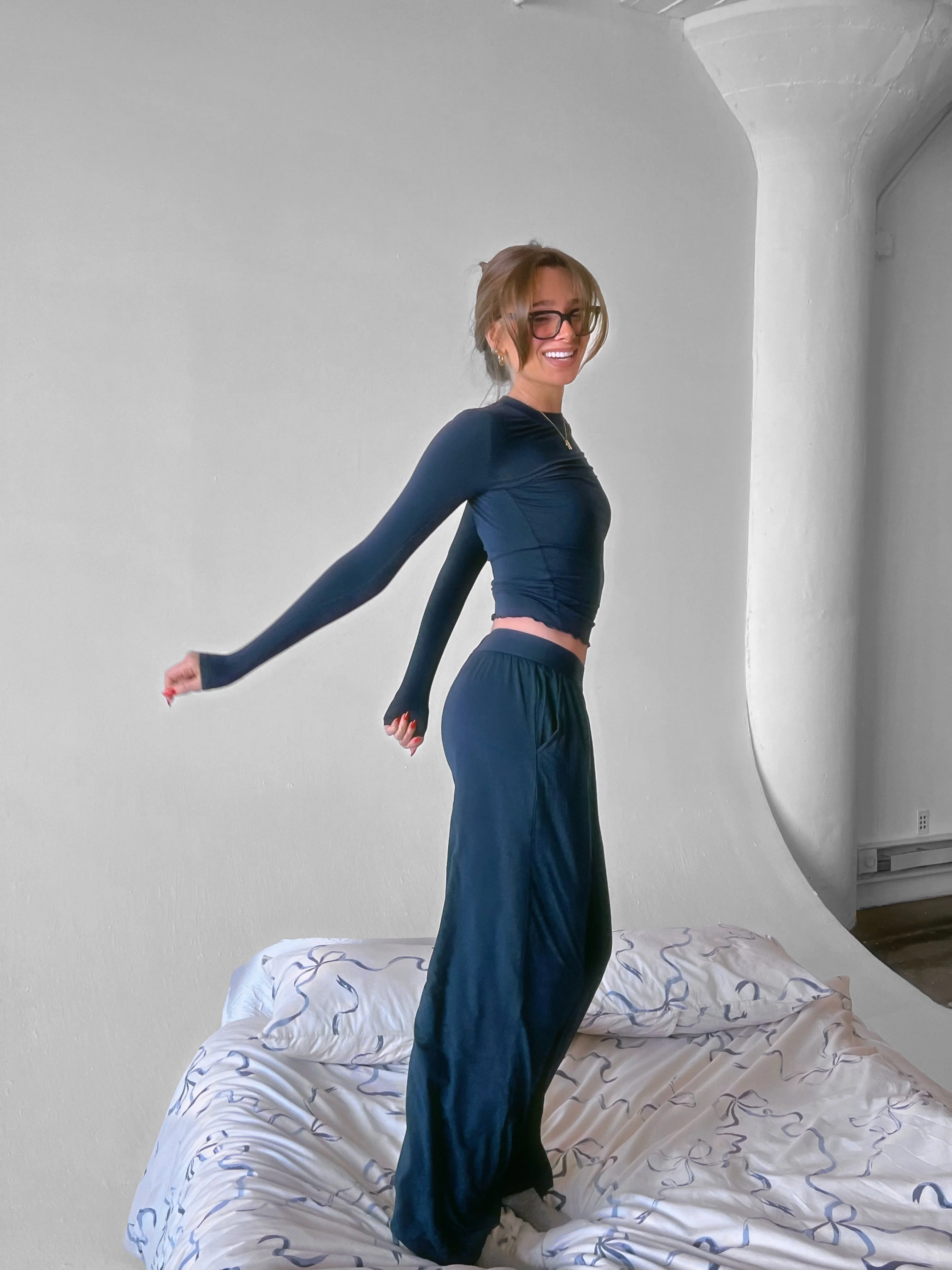 Wide Leg Pant | Dark Navy - Image 3