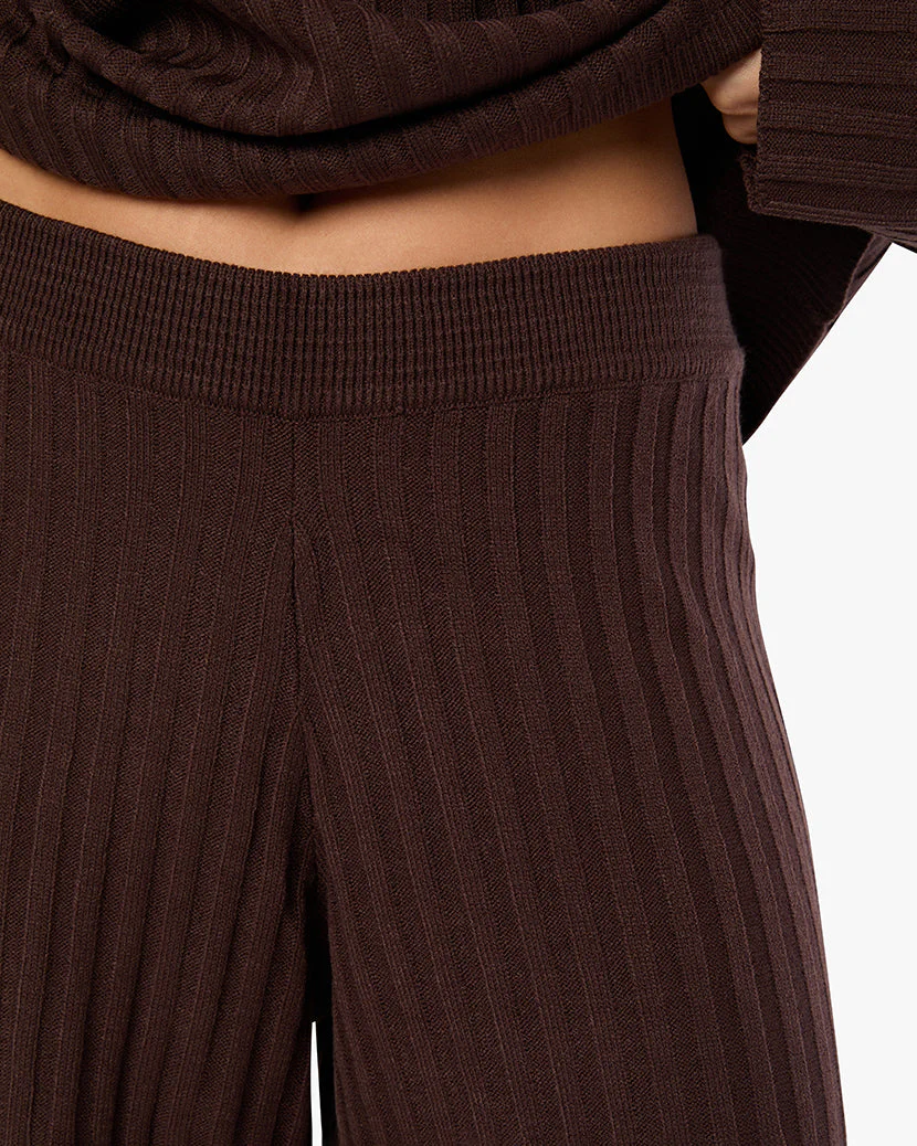 Wide Leg Pull On Pant | Brown - Image 4