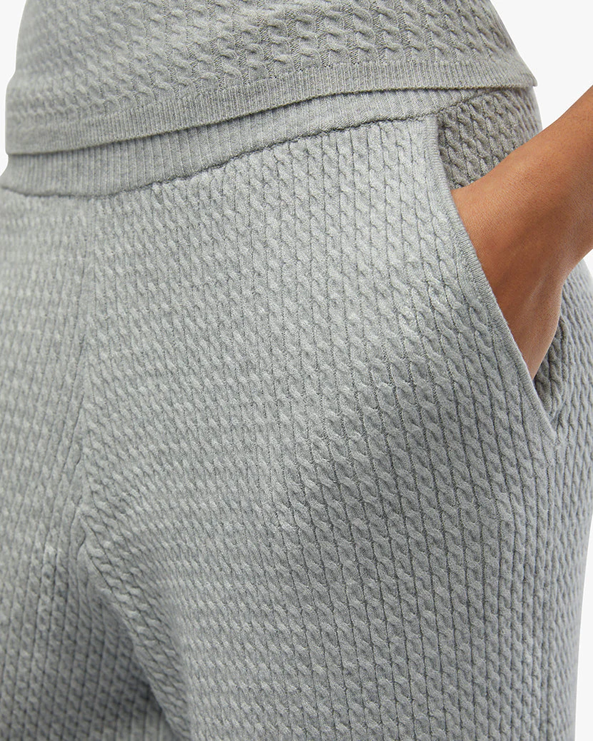 Wide Leg Pull On Pant | Heather Grey - Image 5