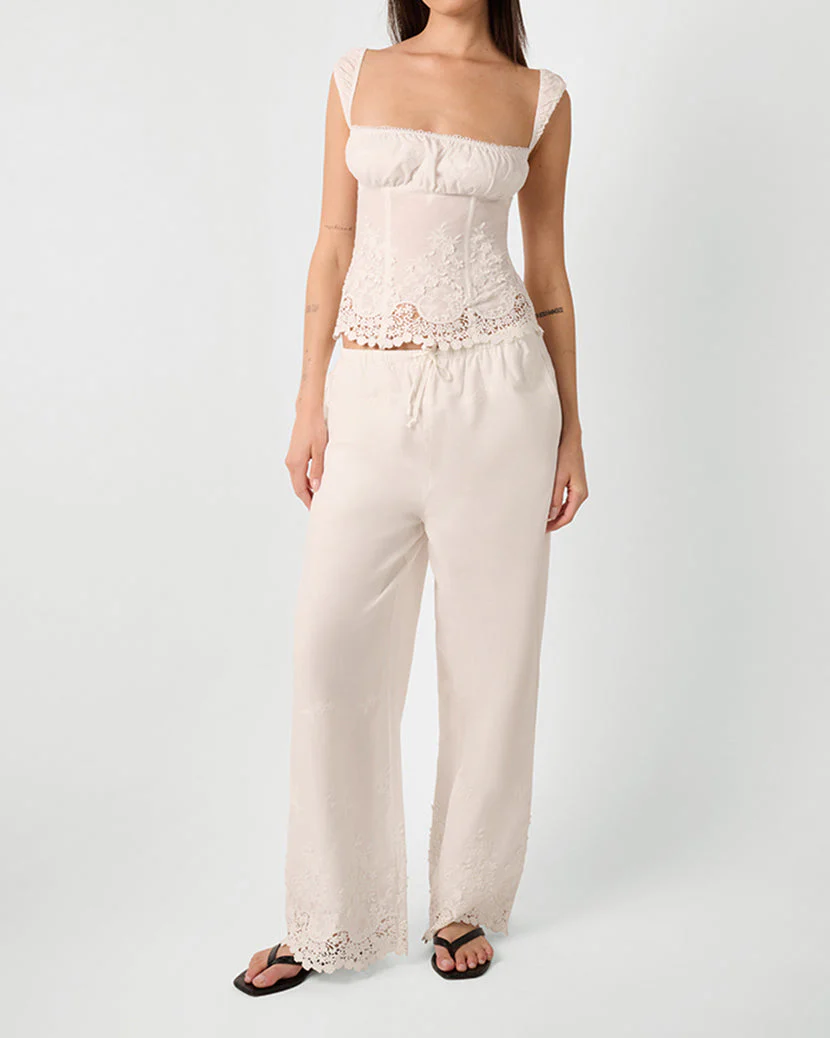 Wide Strap Ruched Cup Corset | Ivory - Image 3