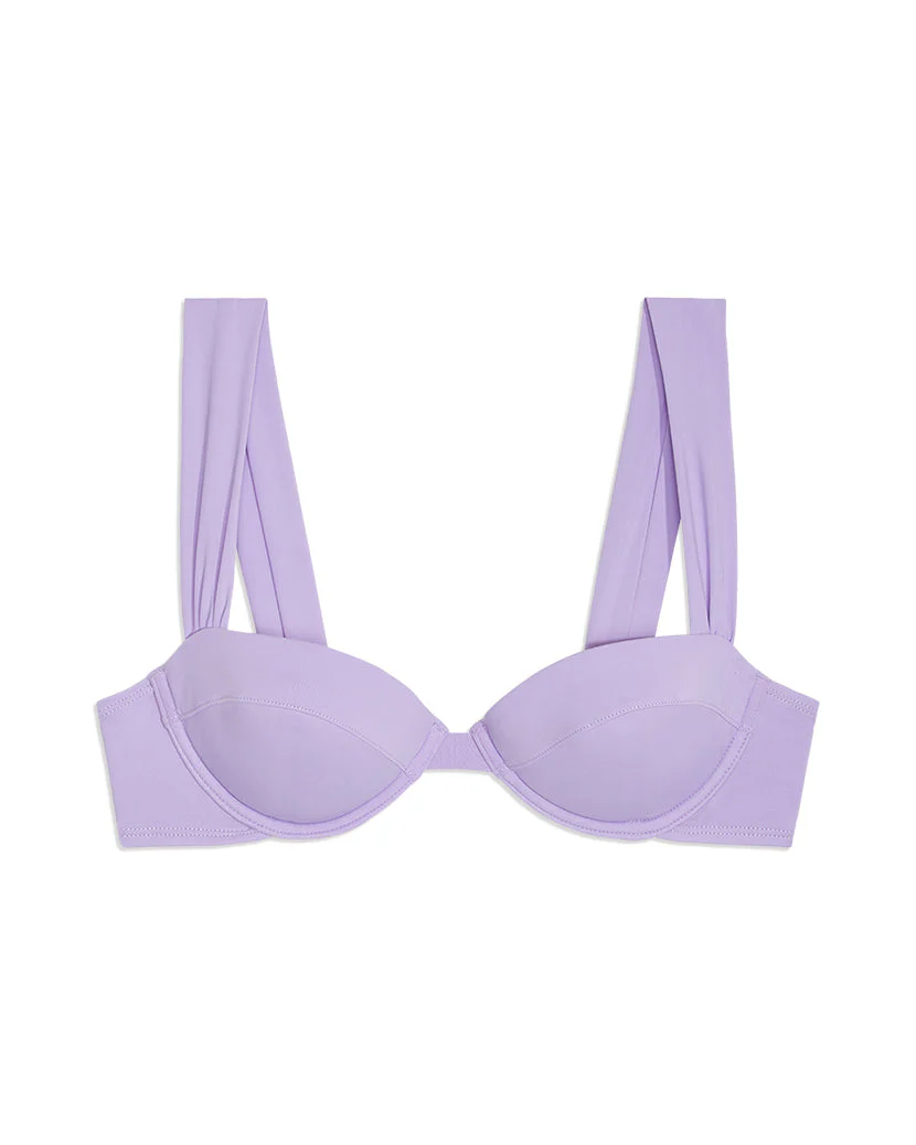Wide Strap Tricot Underwire Bikini Top | Lilac