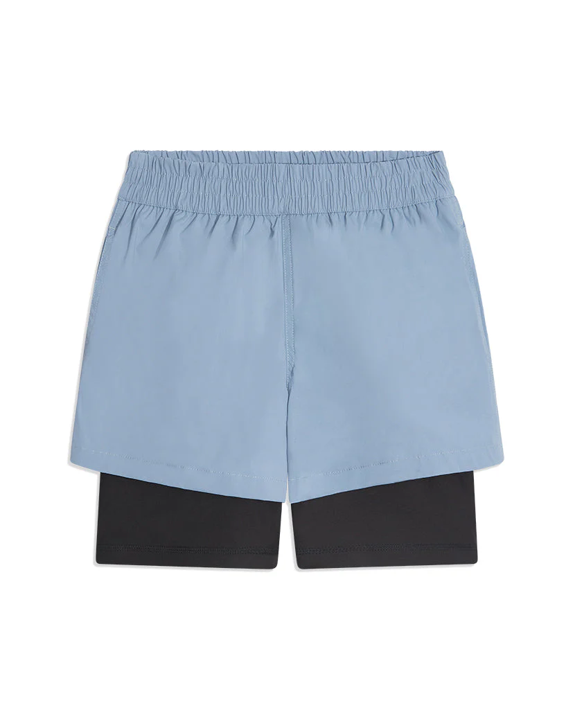 Windbreaker Nylon Biker Short | Dusty Blue - Image 2