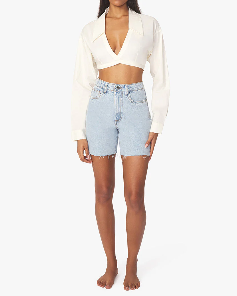 Wrap Poplin Top | Whisper White - Image 4