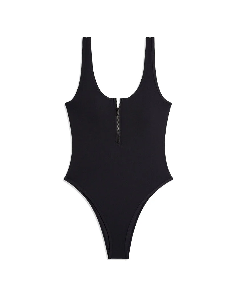 Zip Front One Piece | Black - Image 2