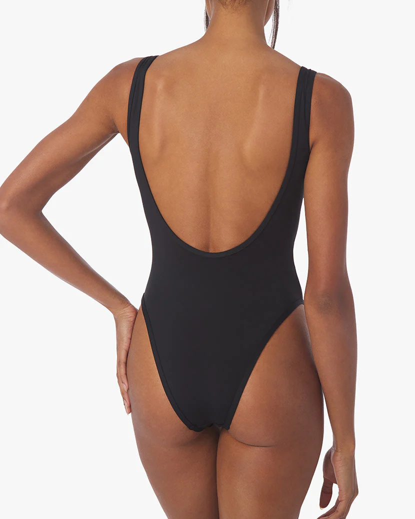 Zip Front One Piece | Black - Image 4